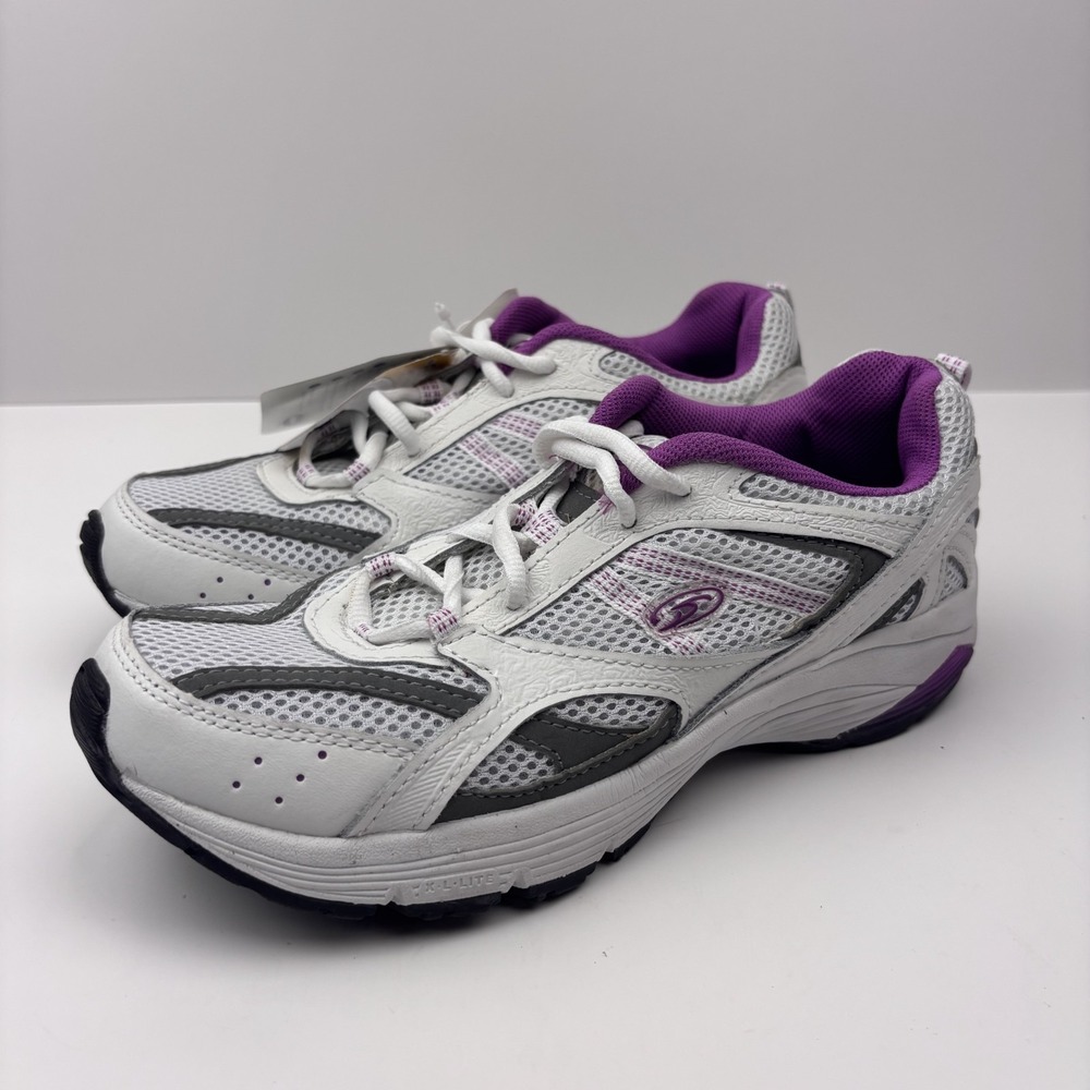 Dr. Scholl's Curry Women's US 7W White Purple Mesh Walking Sneakers Comfort Shoe